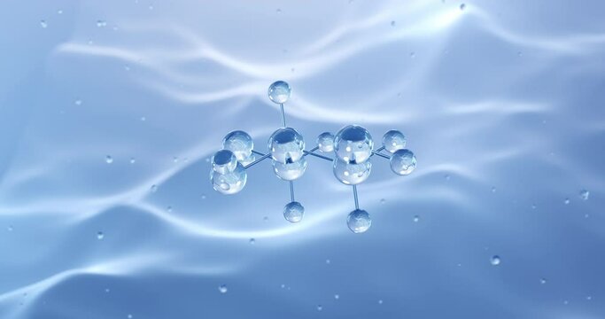 Glycerol rotating molecular structure, 3d model of molecule, glycerine, looped video