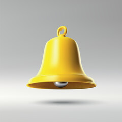 Vibrant Yellow Bell with Soft Shadow