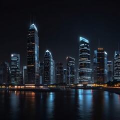 Obraz premium city skyline at night