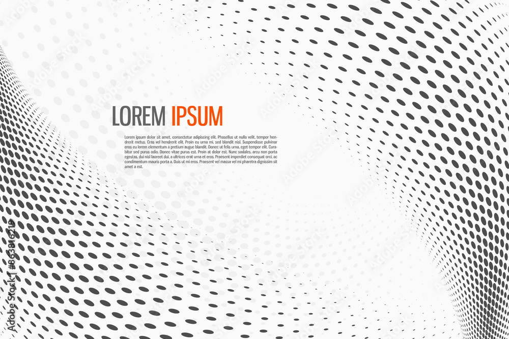 Poster grunge halftone dot pattern vector background in black and white colors. modern background for busin