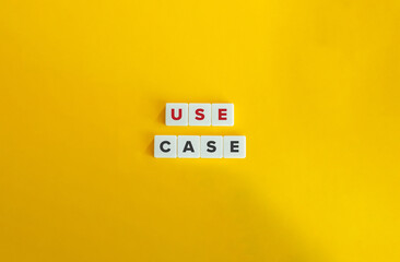 Use Case Banner. Concept in Software Engineering and Systems Design. Text on Block Letter Tiles on...