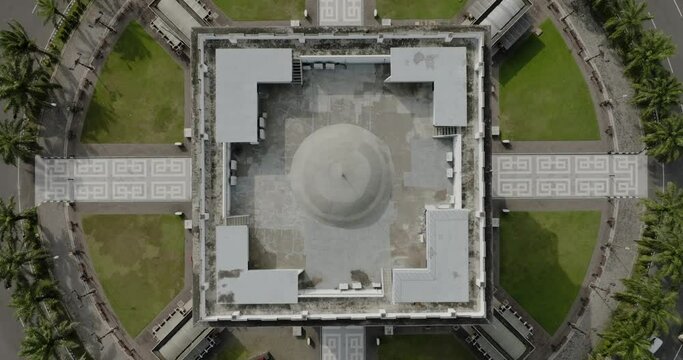 aerial view of the town statue