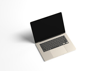 Realistic laptop mockup blank