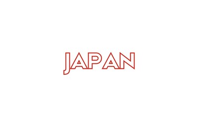 Digital calligraphy of the word 'Japan' in English. Ideal for patriotic projects, cultural themes, and educational purposes.