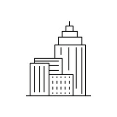 Building editable stroke and solid web icon set, isolated with white background.