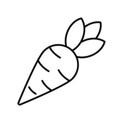 carrot icon with white background vector stock illustration
