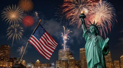 Naklejka premium Independence day celebration of USA 