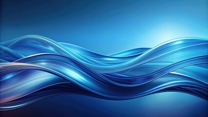 Fototapeta premium Abstract background with flowing deep blue wavy shapes, blue, abstract, background, wave, flowing, deep, texture, design