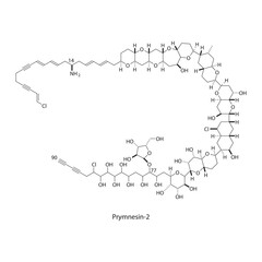 Prymnesin-2 skeletal structure diagram. compound molecule scientific illustration.