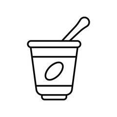 yogurt icon with white background vector stock illustration