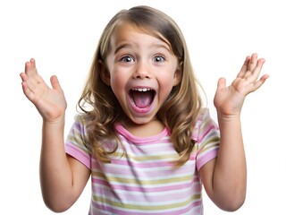 Excited Young Girl with Open Mouth.