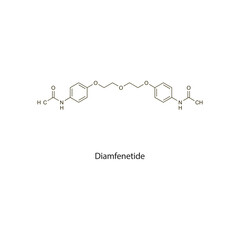 Diamfenetide flat skeletal molecular structure Anthelmintic agent drug used in worm infection treatment. Vector illustration scientific diagram.