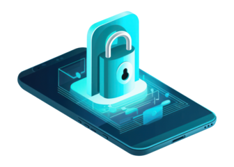 PNG Lock cyber-security cell phone portability.