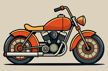 vintage motorcycle on brown background