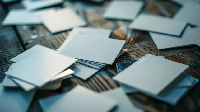 Educational flashcards spread out on a table High quality images