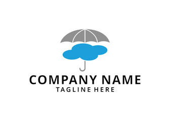 illustration Cloud and umbrella vector logo suitable for shops and cafes.vector logo