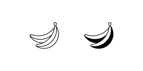 banana icon with white background vector stock illustration