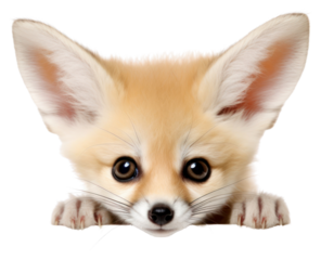 PNG Fennec Fox fox peeking mammal.