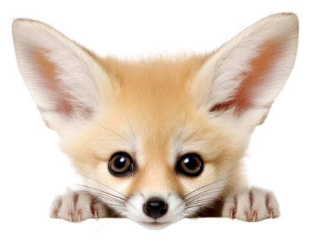 PNG Fennec Fox fox peeking mammal.