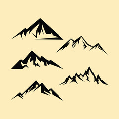 Mountain Outline Silhouette Element Vector