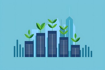 Eco-friendly buildings with green growth