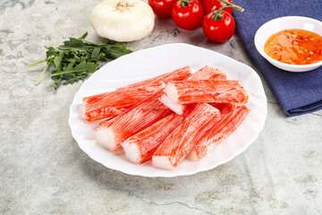 Tasty Crab stics surimi heap