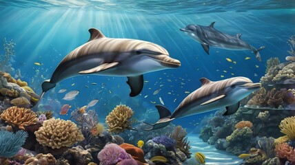 Obraz premium dolphin in the sea