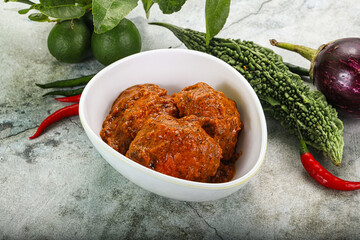 Kashmiri aloo dum - potato stuffed cheese