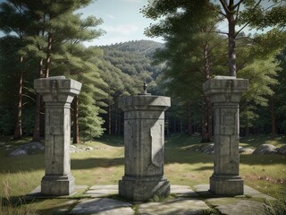 Fototapeta premium zen stones in the forest