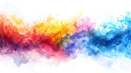 Obraz premium Vibrant Watercolor Abstract Art with Gradient Colors