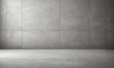 Empty room with grey concrete wall and floor