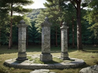 zen stones in the forest