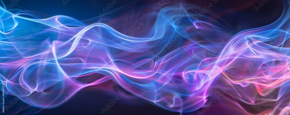 Wall mural curtain of laser smoke background with a path generative ai