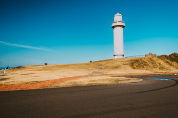Low angle view of lighthouse against sky-Wollongong