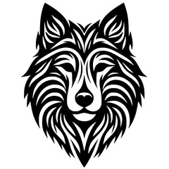 Abstract wolf face silhouette