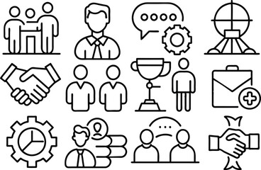 Partnership and Hands related concept editable stroke outline icons isolated on white background flat vector illustration