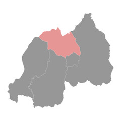 Northern Province map, administrative division of Rwanda. Vector illustration.