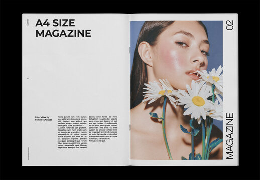 Mockup Of Customizable Scanned A4 Saddle Stitched Magazine