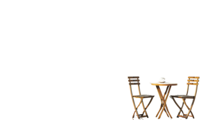 Classic outdoor table on transparent background