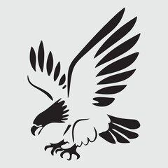 Obraz premium A Bald eagle in flight silhouette vector