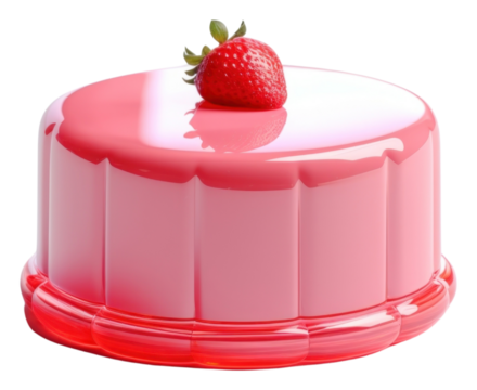 PNG A pice of strawberry cake dessert fruit food.