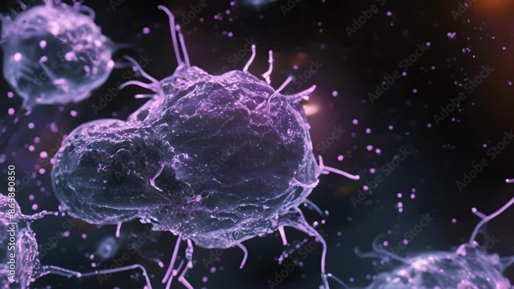Poster dark field microscopy animation of activated b and t lymphocytes performing their specific functions