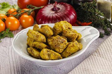 Indian cuisine curry chicken fillet