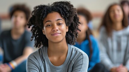 A student practicing mindfulness techniques, representing the emphasis on mental well-being and emotional intelligence in education.