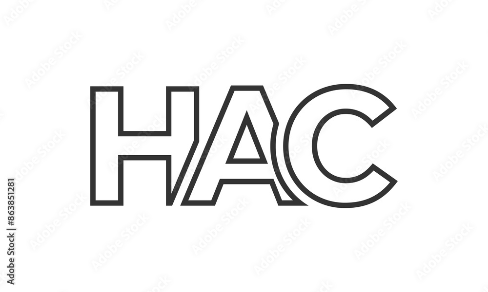 Poster hac logo design template with strong and modern bold text. initial based vector logotype featuring s