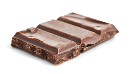 Piece of tasty chocolate bar isolated on white