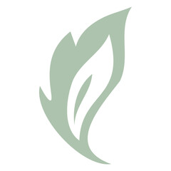 Fototapeta premium Green leaf icon, simple minimalist design