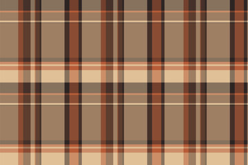 Tidy tartan seamless texture, skill check fabric textile. Presentation pattern background vector plaid in orange and dark colors.