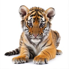 baby tiger isolated on white background