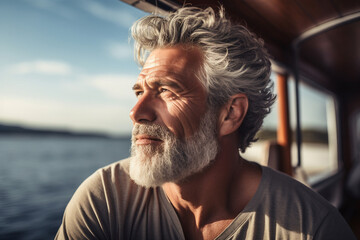 People spending weekend vacation on the boat sea ocean river lake, Generative AI
